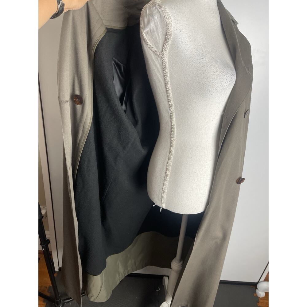 Vintage London Fog Women’s Trench Long Coat Khaki Notch Lapel Belted Size 6 - Picture 8 of 12